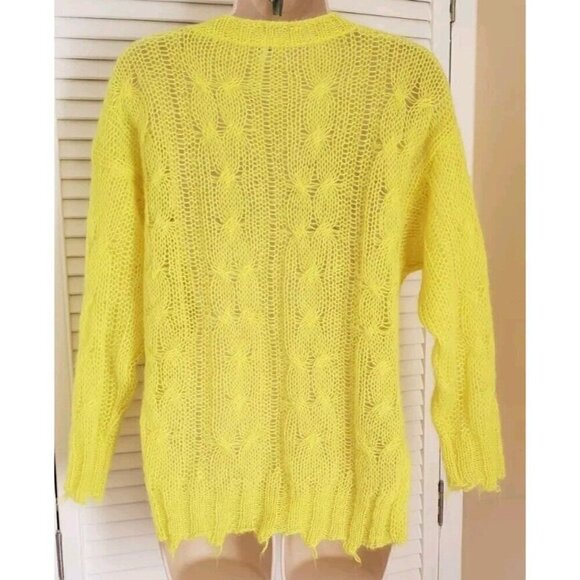 NEW ANTHROPOLOGIE THE POSEY STITCHY DISTRESSED WOOL-BLEND YELLOW SZ XXS - Picture 7 of 9